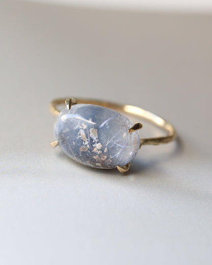 Flat Ring - Dumortierite in Quartz -