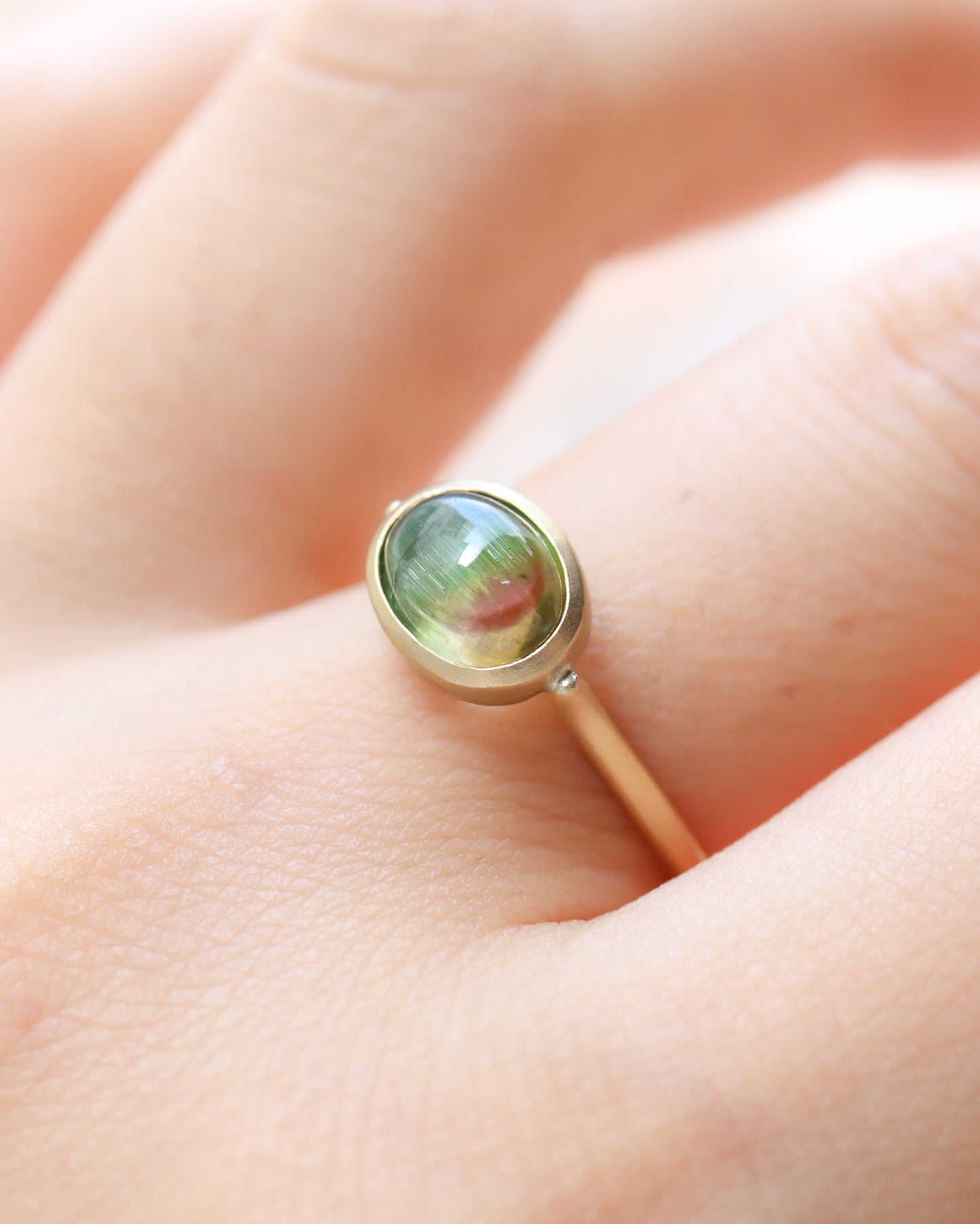 Collet Ring - Bicolor Tourmaline -