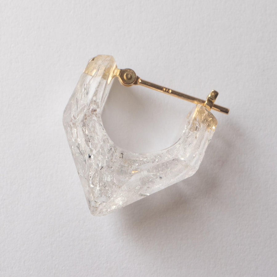Rock Pierced Earring - Diamond Quartz -