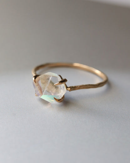 Flat Ring - Rainbow Moonstone -