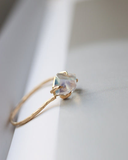 Flat Ring - Rainbow Moonstone -