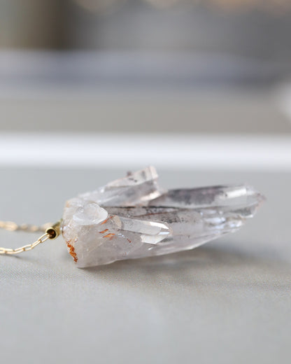 Pipe Pierced Earring - Phantom Quartz -