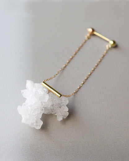 Pipe Pierced Earring - Quartz -