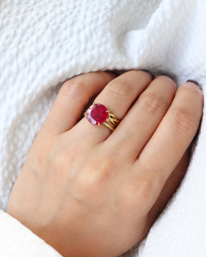 Flat Ring - Ruby -