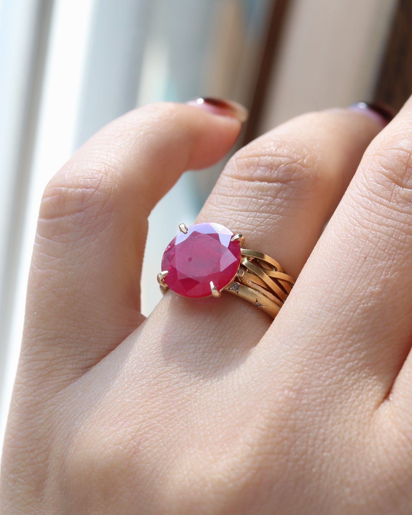 Flat Ring - Ruby -