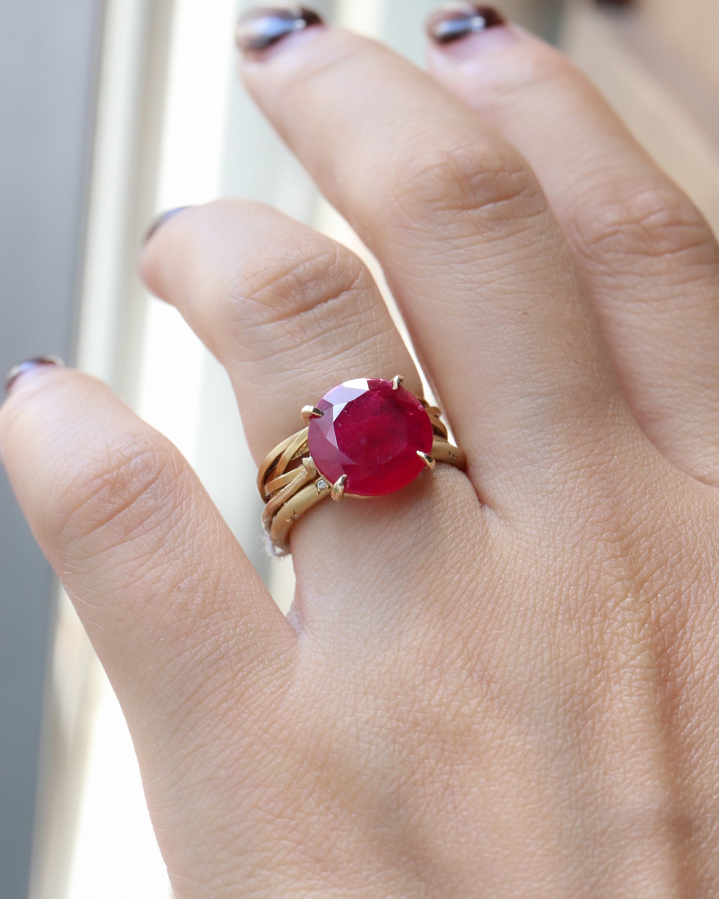 Flat Ring - Ruby -