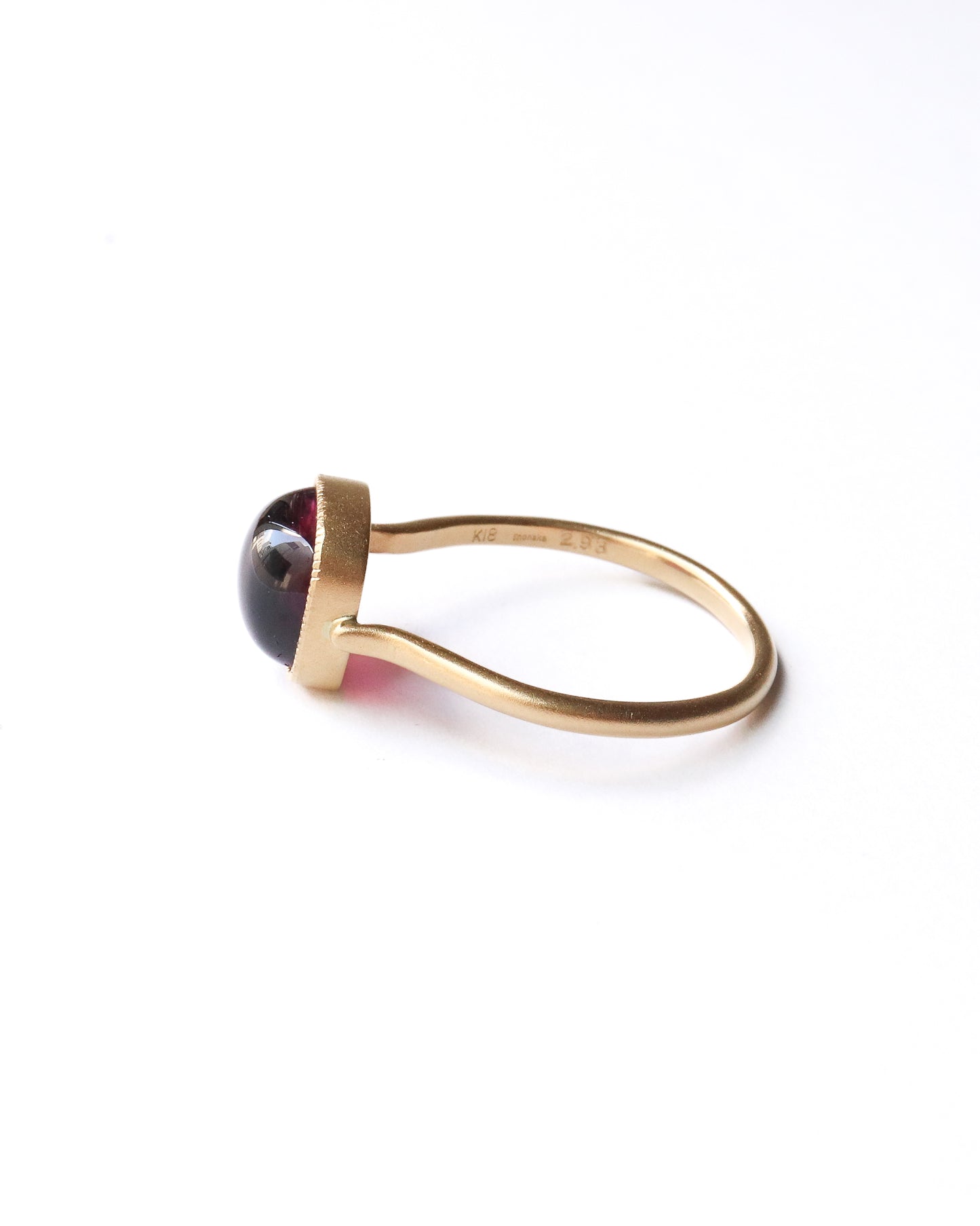 Milgrain Ring - Rubellite Cat's Eye-