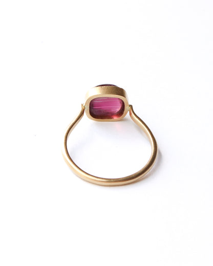 Milgrain Ring - Rubellite Cat's Eye-