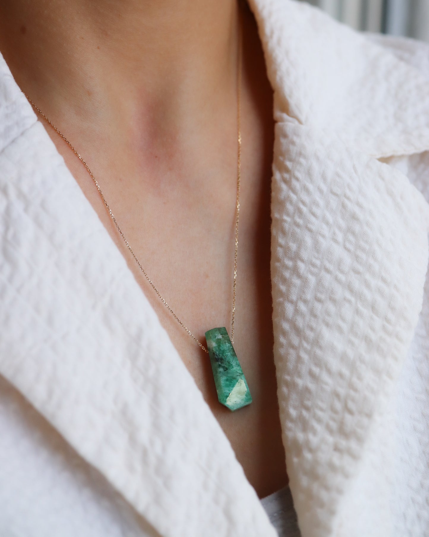 Rock Necklace - Emerald -