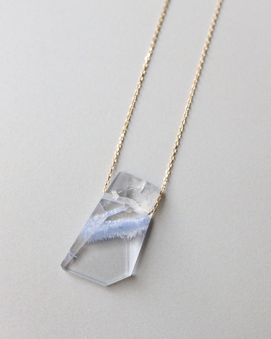 Rock Necklace - Dumortierite in Quartz -