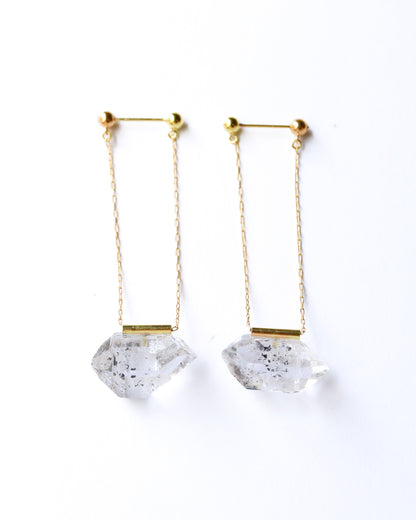 Pipe Pierced Earring - Diamond Quartz -