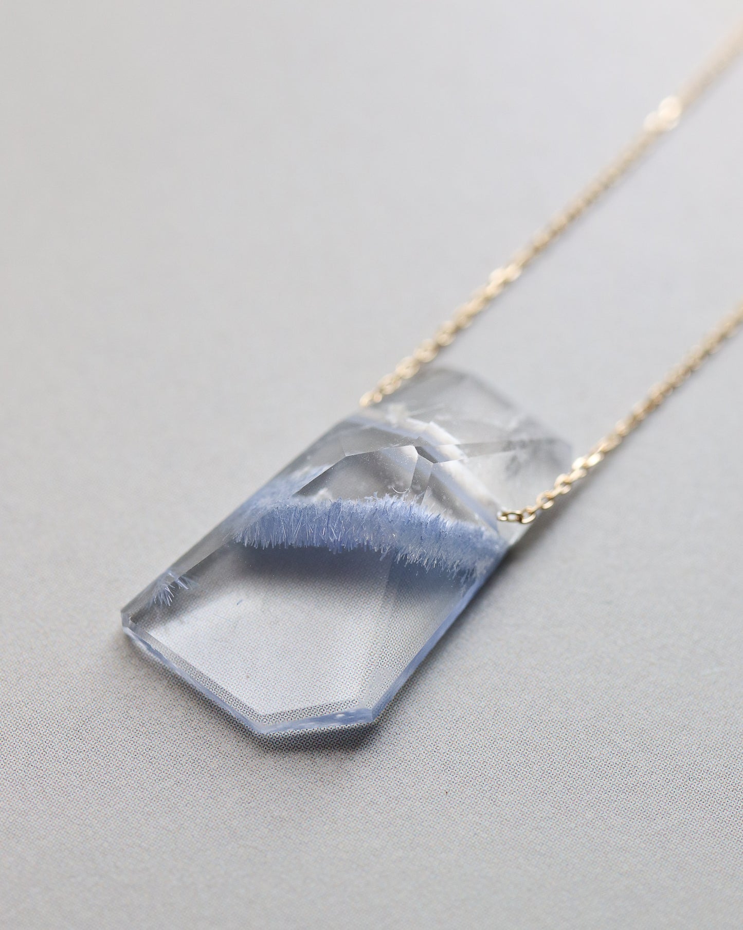 Rock Necklace - Dumortierite in Quartz -