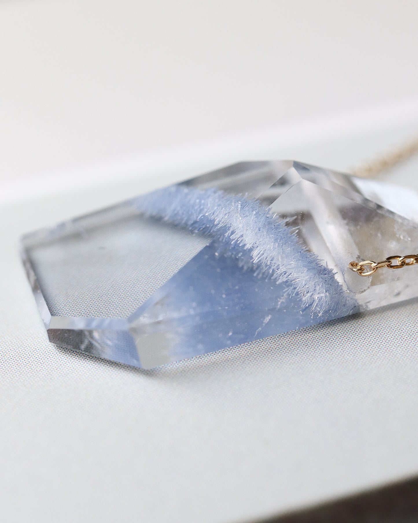 Rock Necklace - Dumortierite in Quartz -