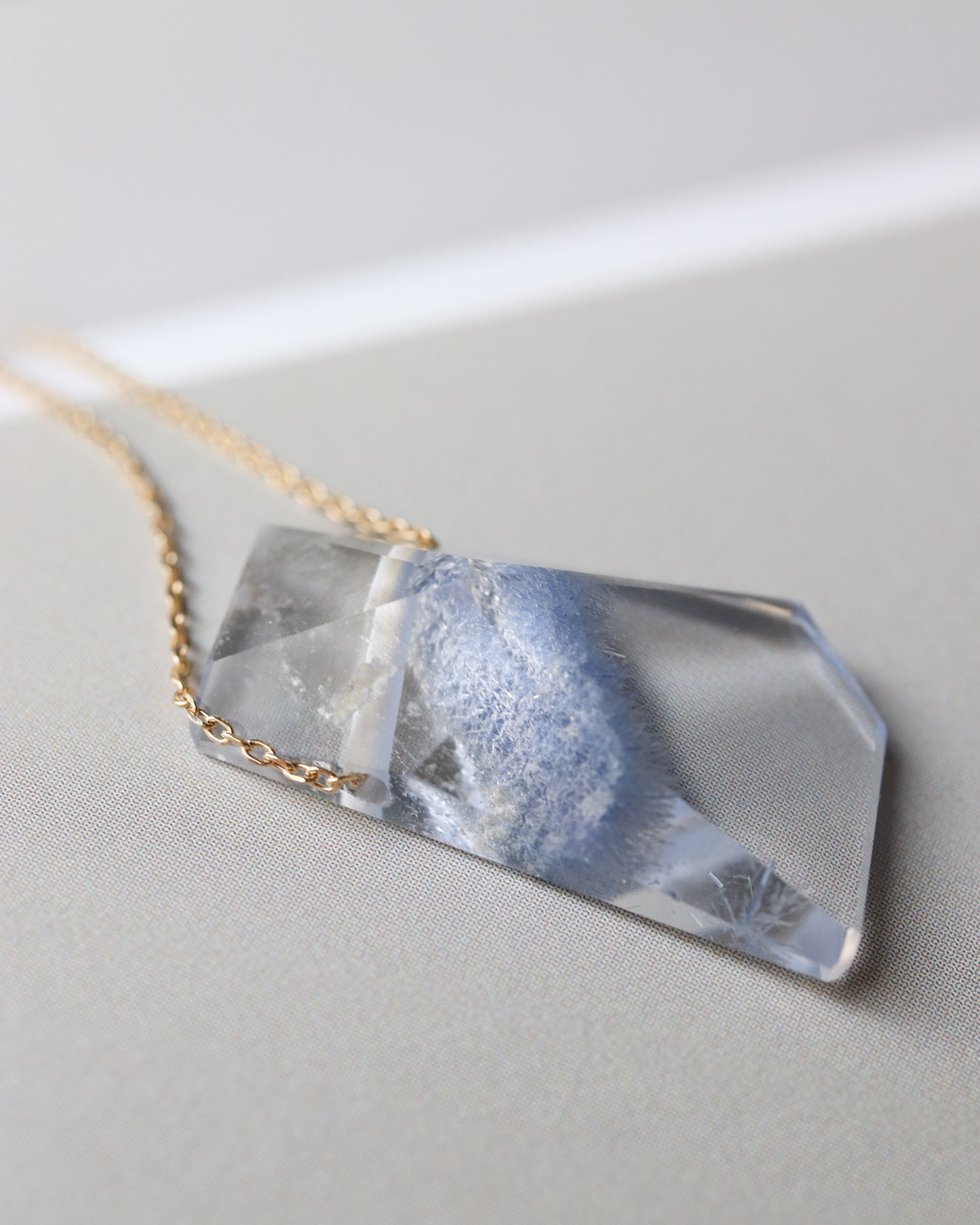 Rock Necklace - Dumortierite in Quartz -