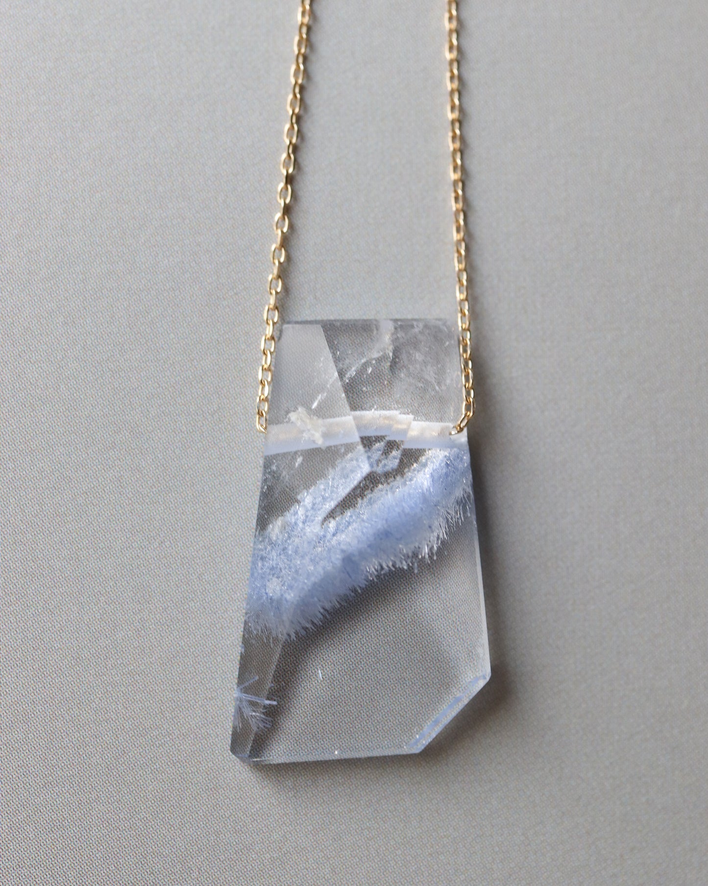 Rock Necklace - Dumortierite in Quartz -