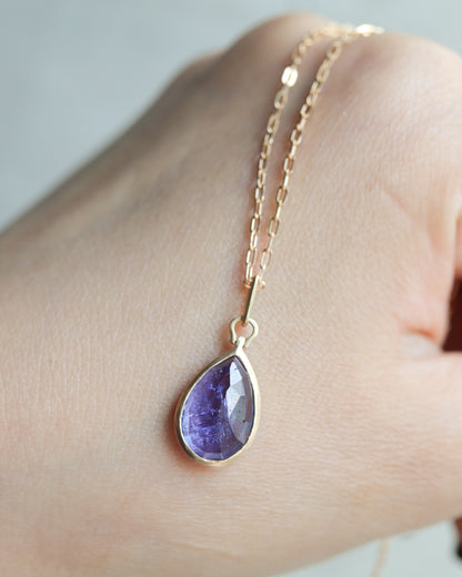 HorseShoe Collet Necklace - Tanzanite -