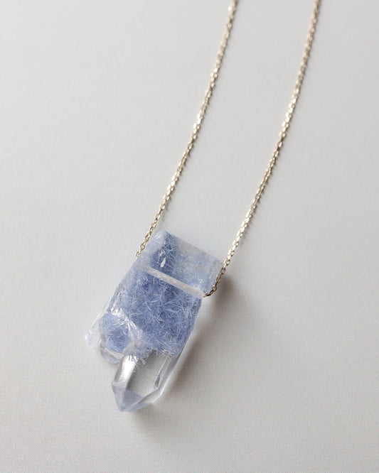 Rock Necklace - Dumortierite in Quartz -