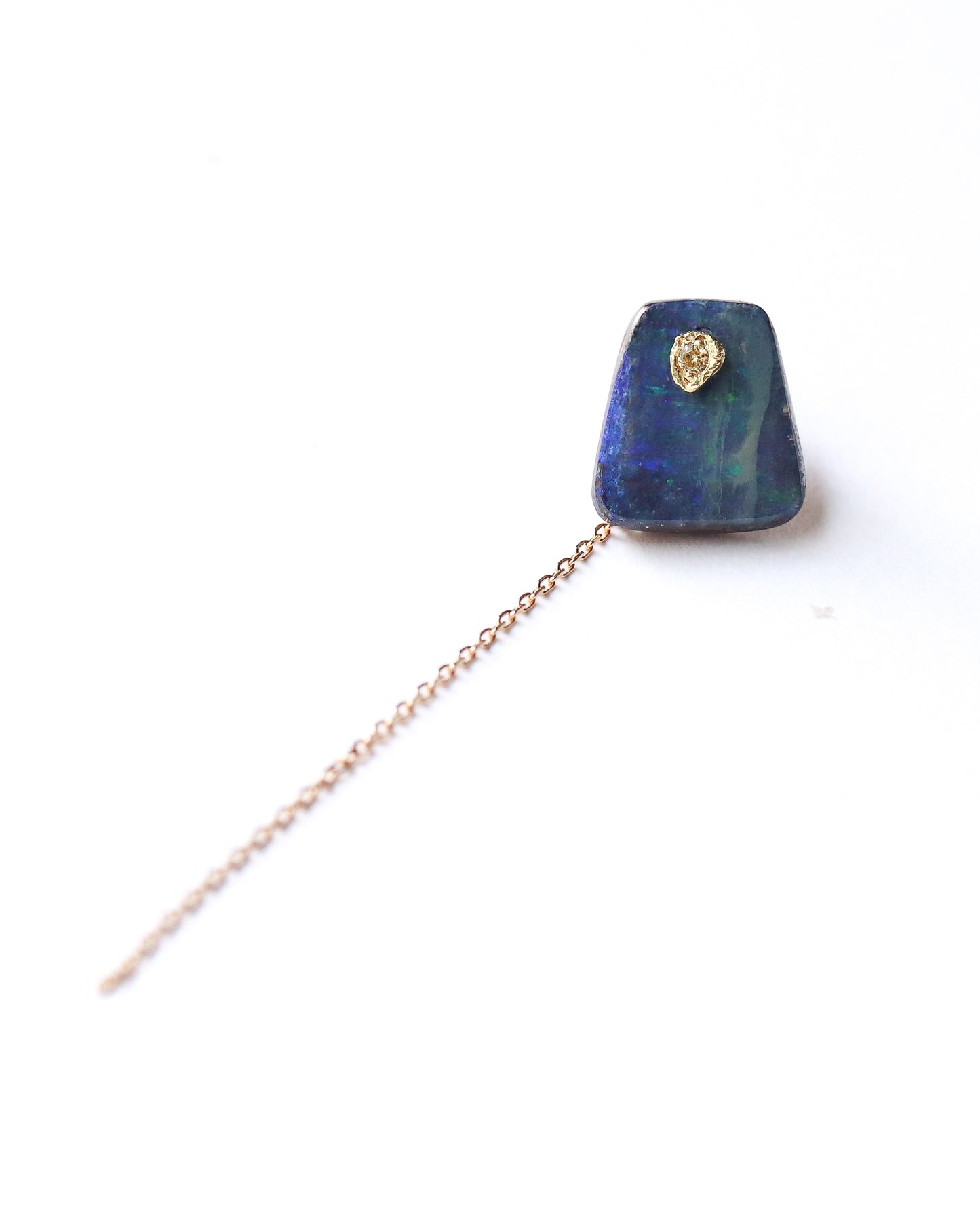 Flat Pierced Earrings - Boulder Opal -