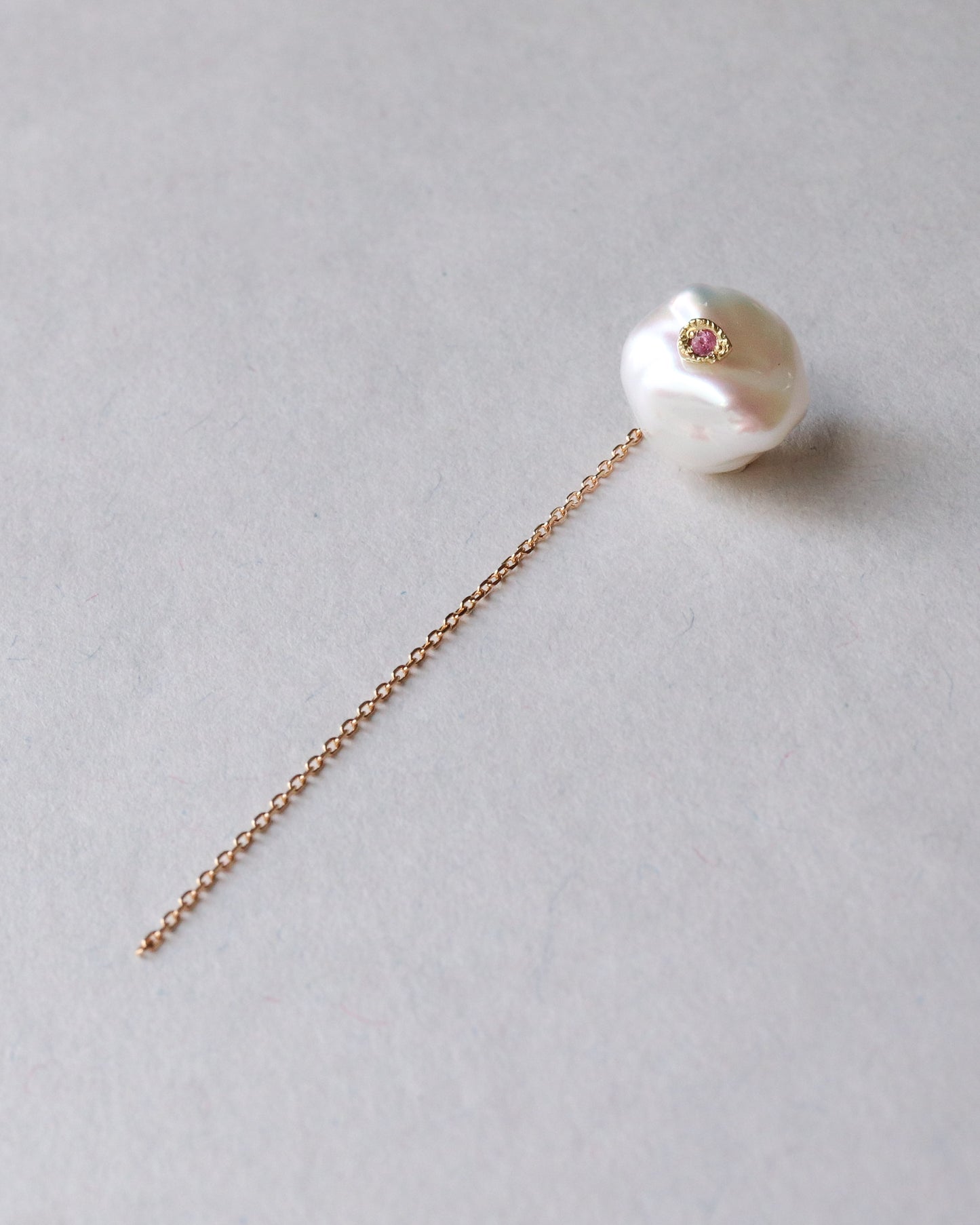 Flat Pierced Earring - Keshi Pearl -