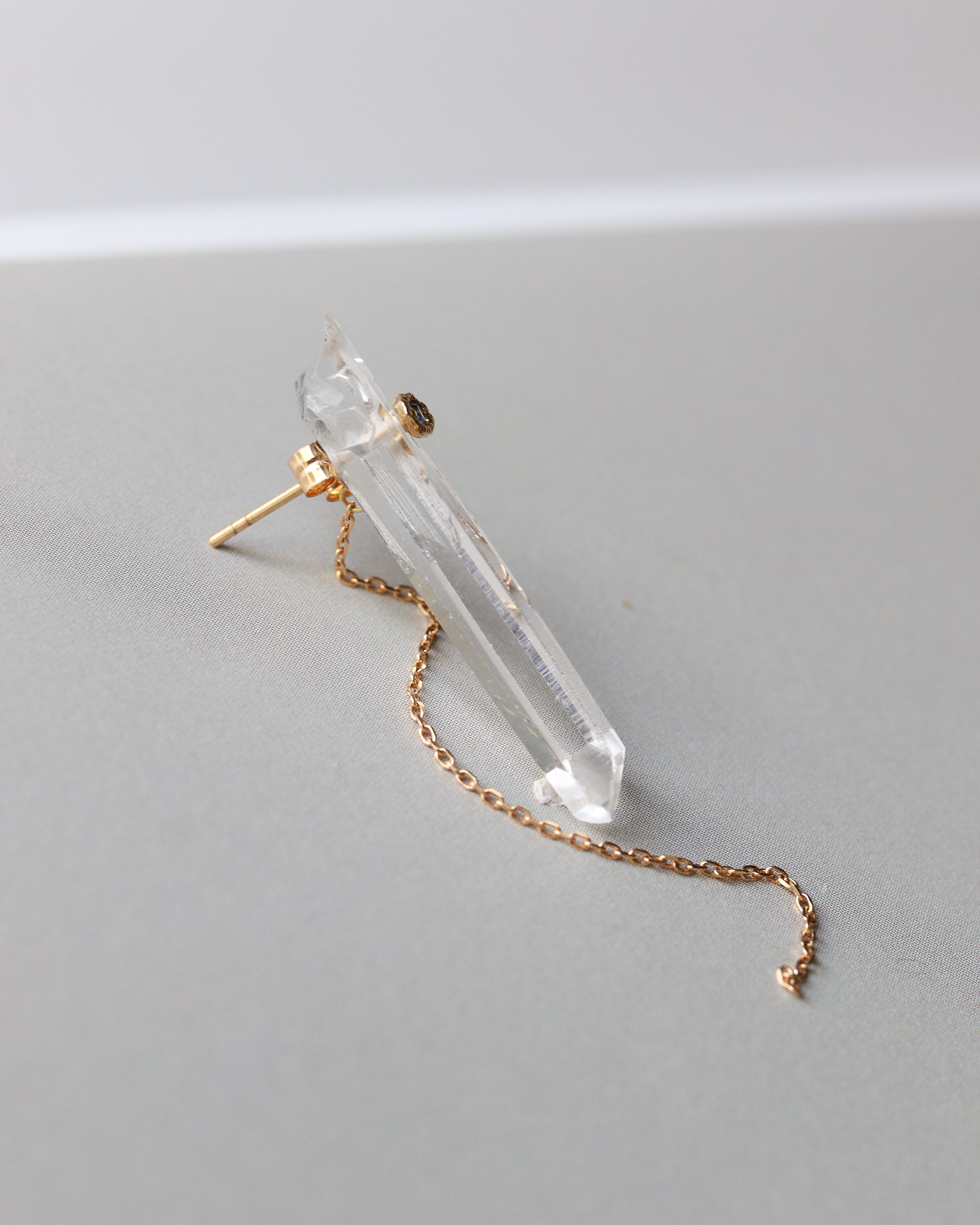 Flat Pierced Earrings - Diamond Quartz -