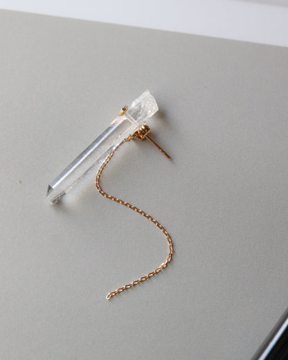 Flat Pierced Earring - Quartz -【A】