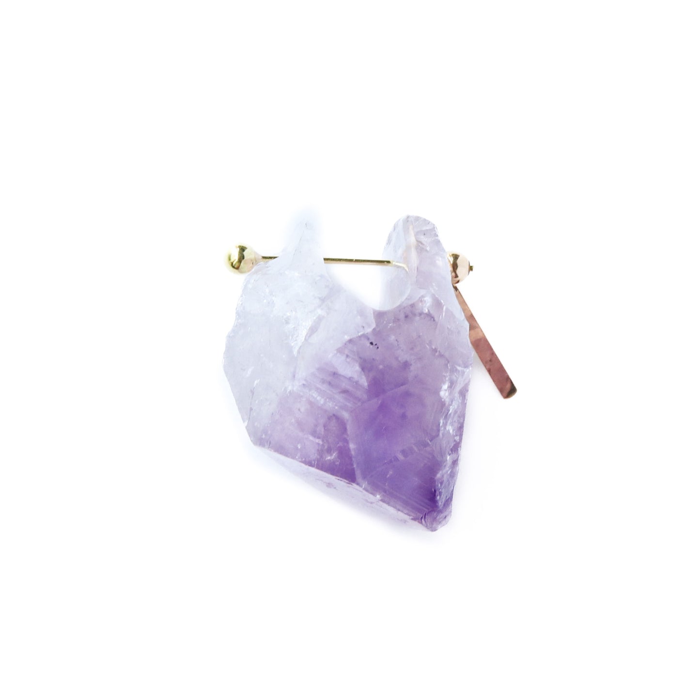 Rock Pierced Earrings - Amethyst -