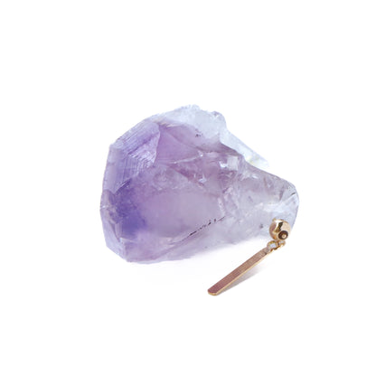 Rock Pierced Earring - Amethyst -