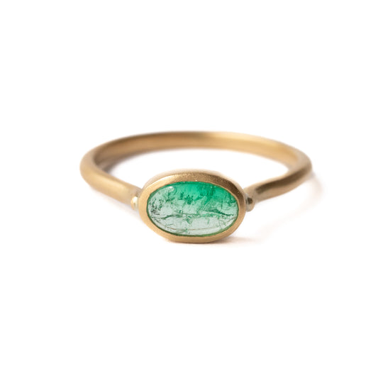 Collet Ring - Emerald (Bicolor) -