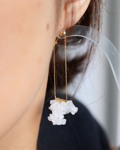 Pipe Pierced Earring - Quartz -