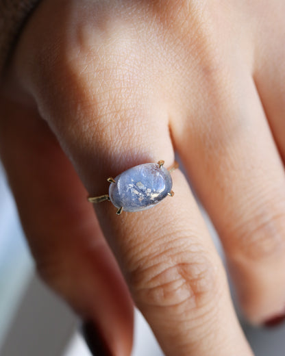 Flat Ring - Dumortierite in Quartz -