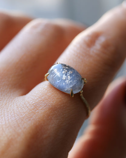 Flat Ring - Dumortierite in Quartz -