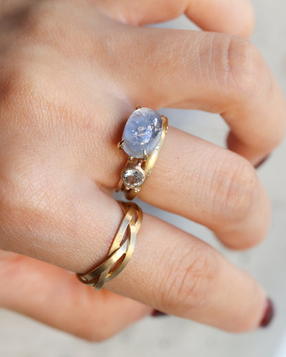 Flat Ring - Dumortierite in Quartz -