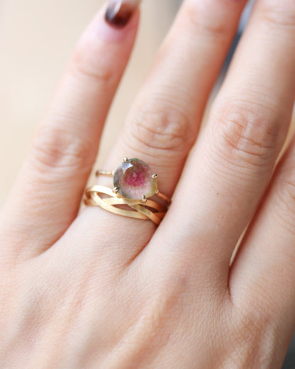 Flat Ring - Bicolor Tourmaline -