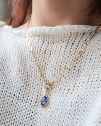 HorseShoe Collet Necklace - Tanzanite -