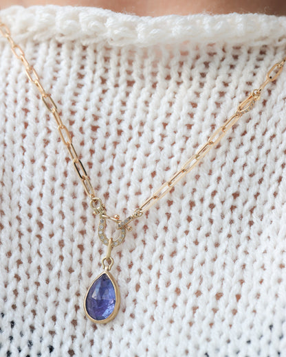 HorseShoe Collet Necklace - Tanzanite -