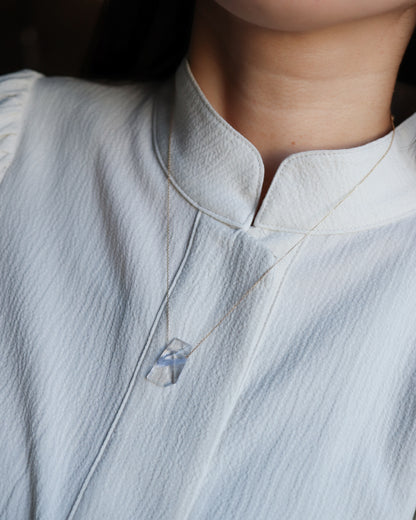 Rock Necklace - Dumortierite in Quartz -