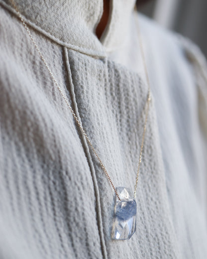 Rock Necklace - Dumortierite in Quartz -