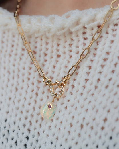 Flat Necklace - Opal -