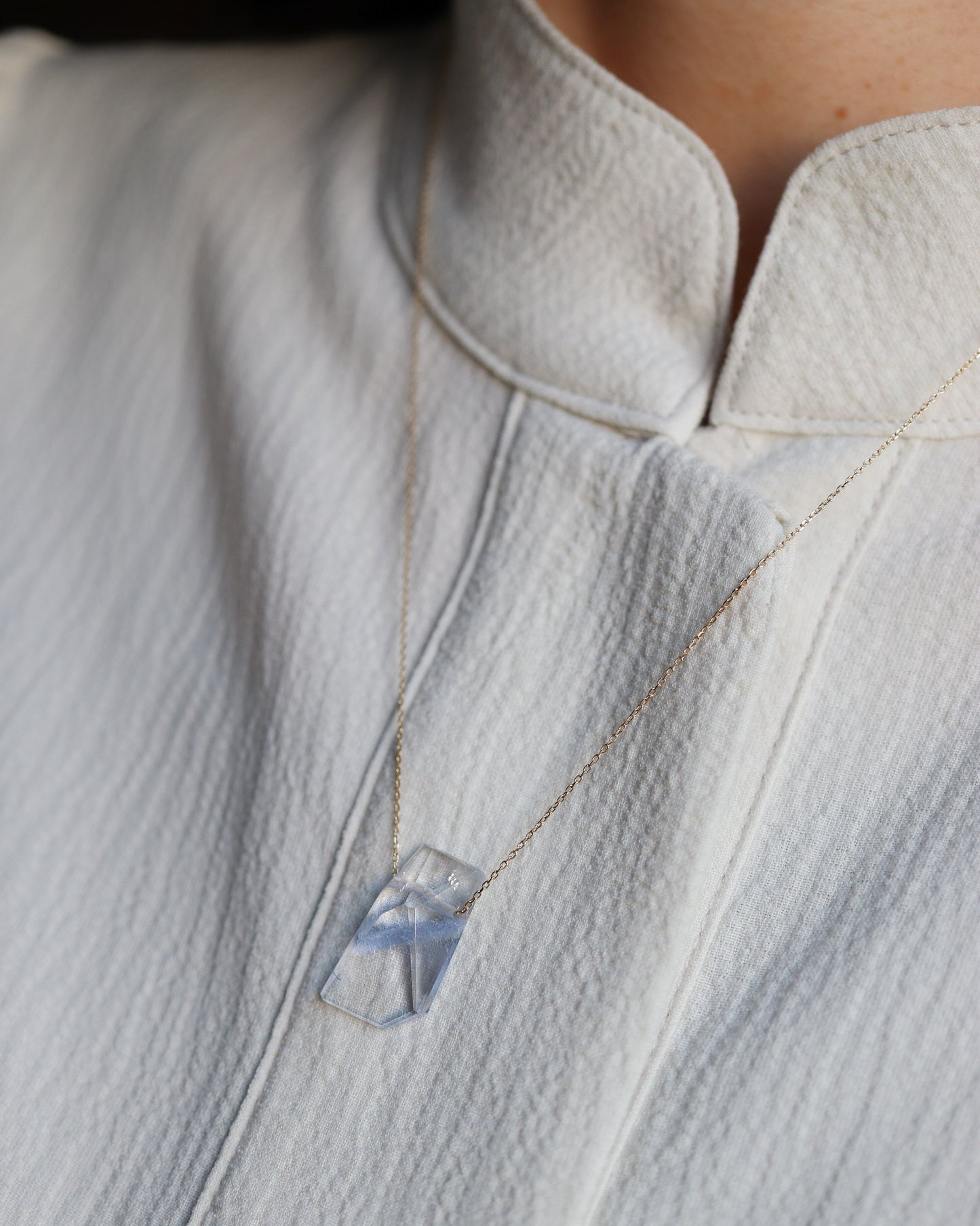 Rock Necklace - Dumortierite in Quartz -