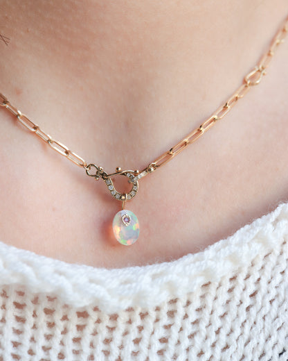 Flat Necklace - Opal -