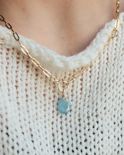 Flat Necklace - Aquamarine -