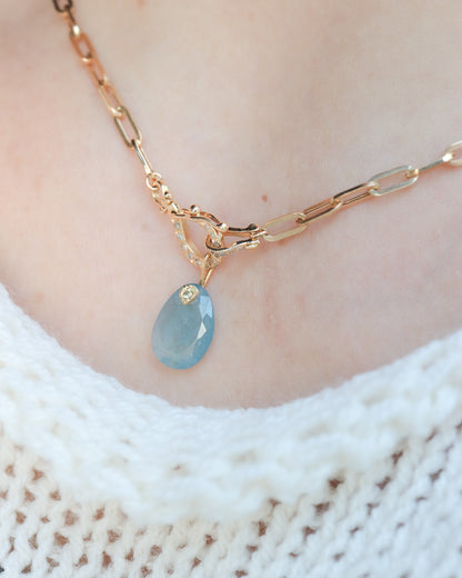 Flat Necklace - Aquamarine -