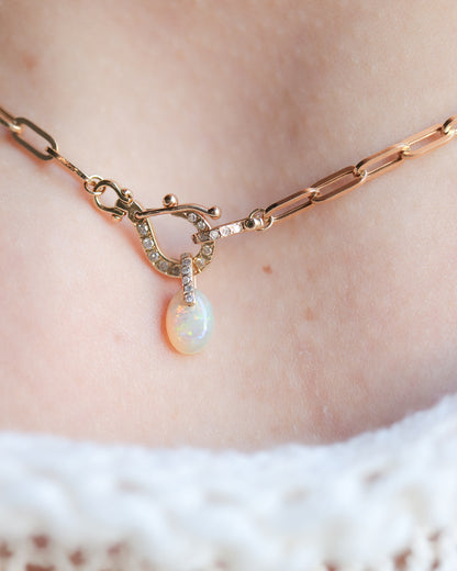 Hibiki Stone Necklace - Opal / Diamond -