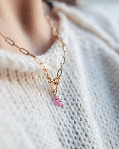 Flat Necklace - Ruby -