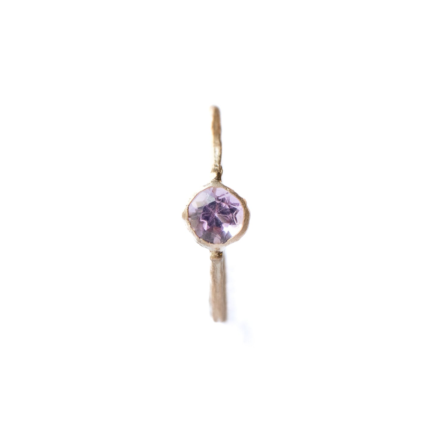 粗制 Collet 耳夹 - 紫水晶 -
