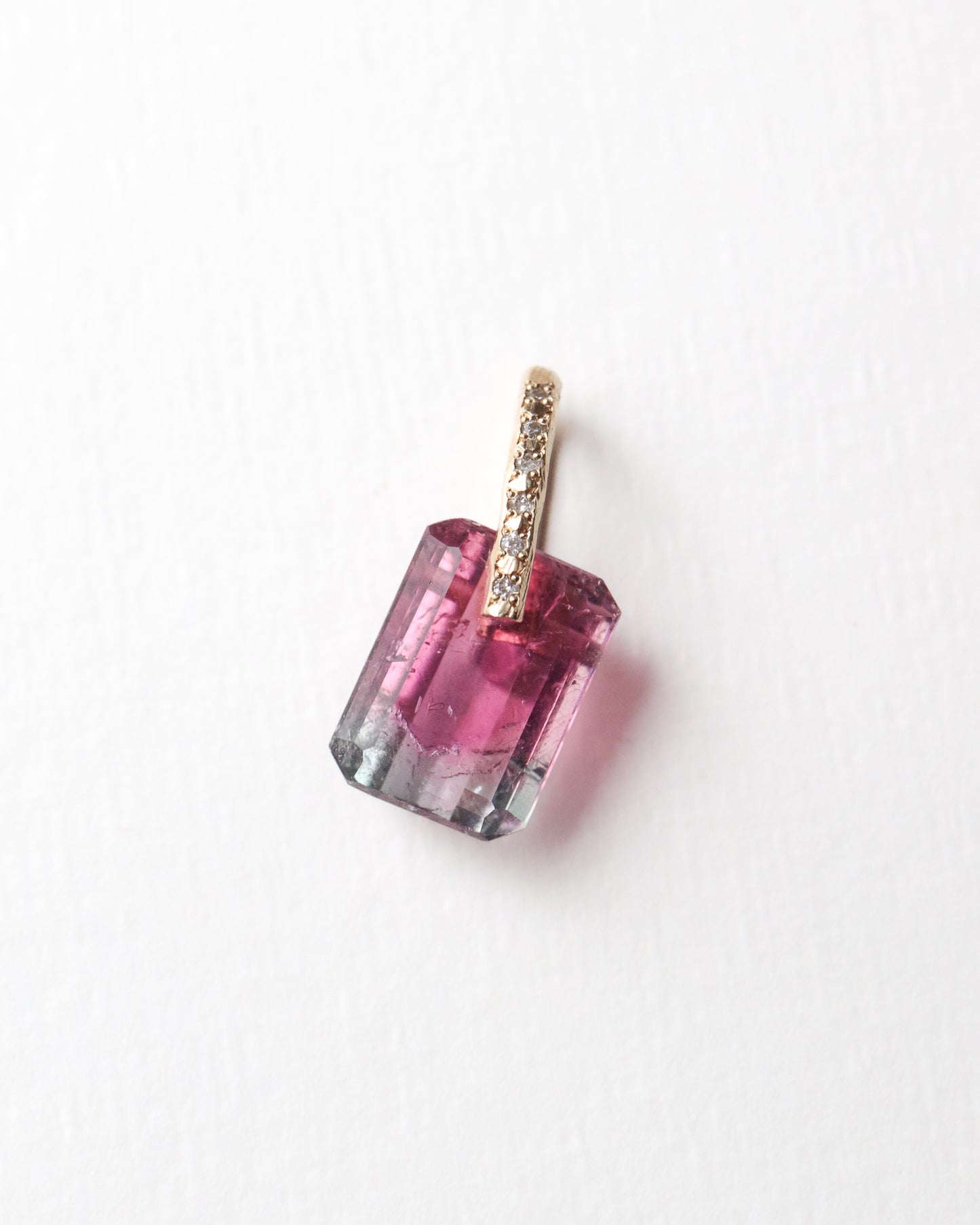 Hibiki Stone Necklace - Bicolor Tourmaline / Diamond -