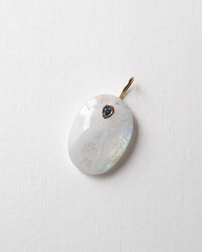Flat Necklace - Rainbow Moon Stone -