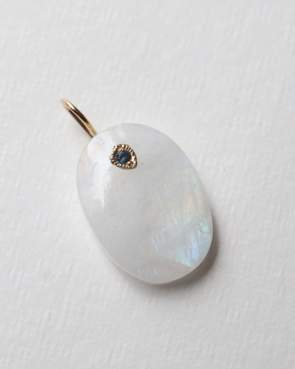 Flat Necklace - Rainbow Moon Stone -