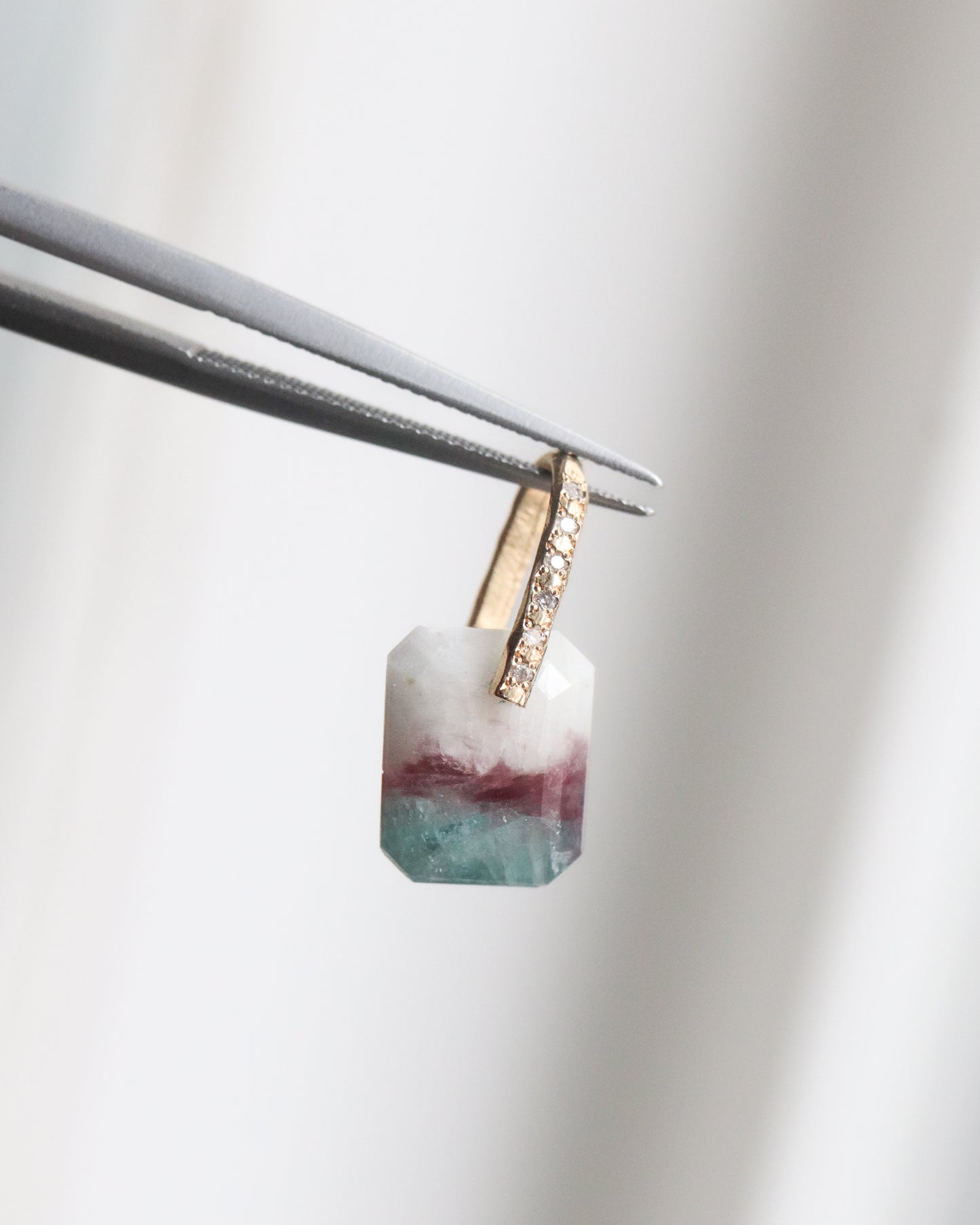 Hibiki Stone Necklace - Paraiba Tourmaline Matrix / Diamond -