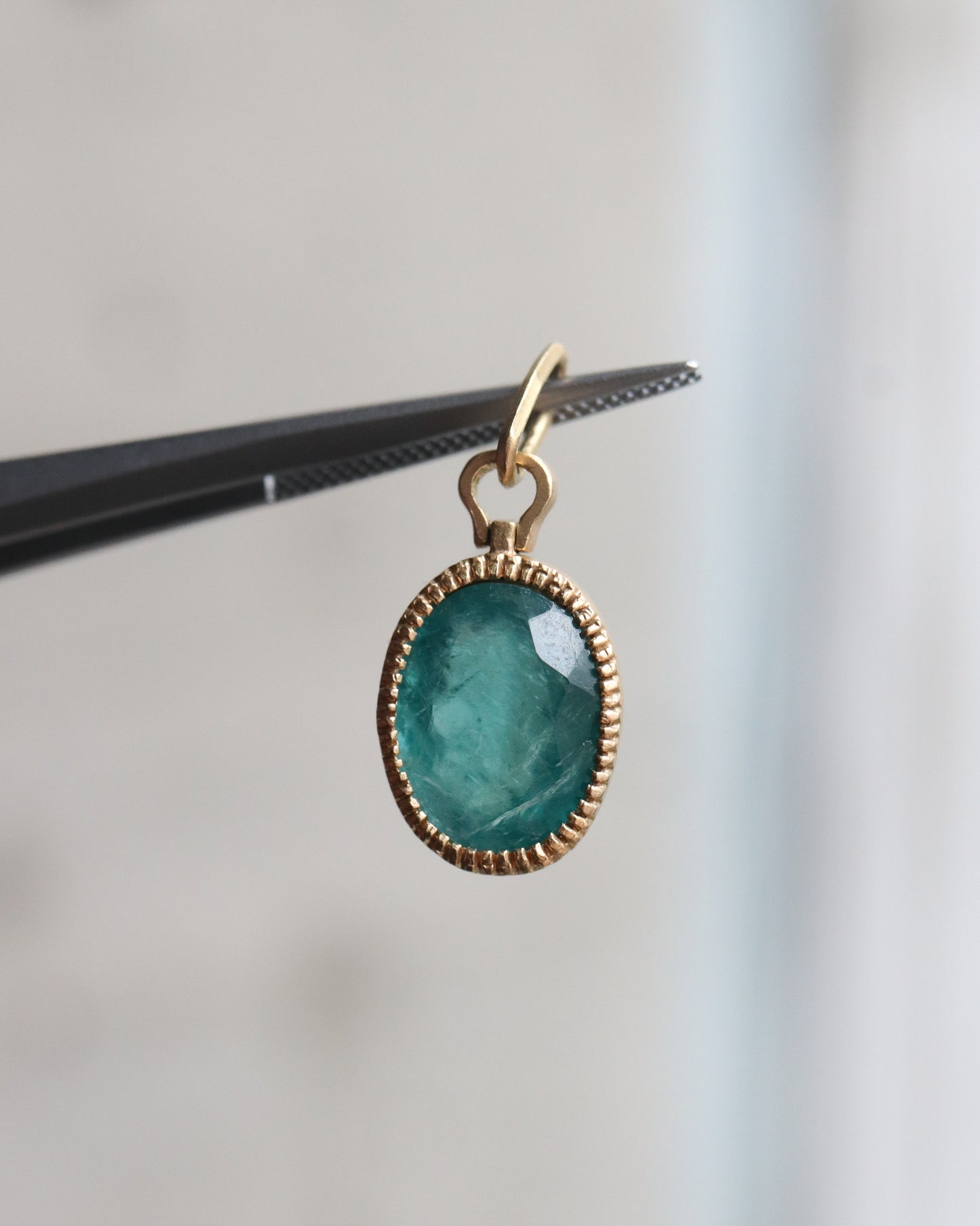 HorseShoe Milgrain Necklace - Grandidierite -